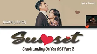 davichi sunset crash landing on you ost part 3 lyrics han rom eng indo