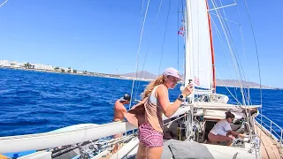 SLOW TV – ( 2+ hrs) Sailing into Canary Islands and docking! SV Delos