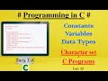 Character set of C Programs Character set of C language C language character set