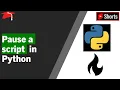 Python Pause a script