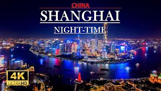 shanghai china at night time world s number one smart city and the most developed city 4k 60fps