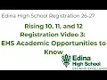 Rising 10 11 12 - Registration 3 EHS Academic Opportunities to Know