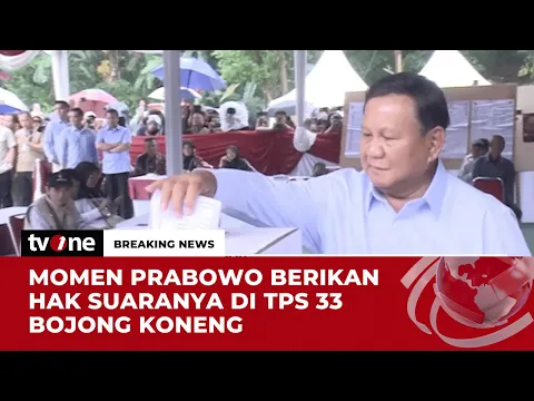 Prabowo Berikan Hak Suara di TPS Bojong Koneng