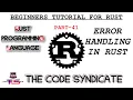 Error Handling with Enum Rust Programming Language Part 41