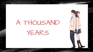 Download I Want To Eat Your Pancreas- A Thousand Years Nightcore [AMV] MP3