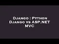 Django Python Django vs ASP NET C