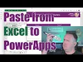 PowerApps Paste from Excel Table update and then upload to data source