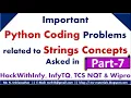 Python Coding Questions for upcoming Placements Python String related Coding Problems Part-7