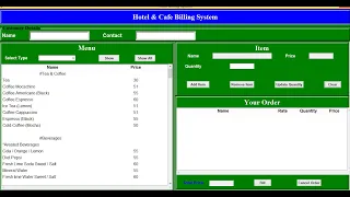Hotel Billing System using Tkinter in Python