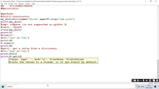 python dictionaries methods Day - 41