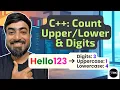 C Program - Count Uppercase Lowercase Digits in a String