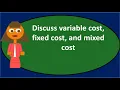 Discussion Question 1 - Cost Variance Analysis CVP