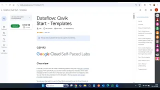 Dataflow Qwik Start - Templates Lab Solution Google Cloud Arcade 2026