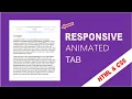 How to Create Animated Responsive Tab using HTML CSS
