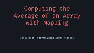 Average of Array with Mapping Function