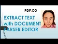 Extract Text with PDF co Document Parser Online Template Editor