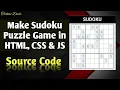 Sudoku How to make Sudoku Puzzle Game in Html CSS and JS