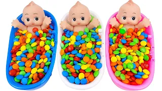 Satisfying Video l Mixing Candy in BathTub & Magic Skittles & Slime Cutting ASMR #22