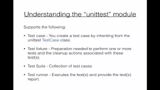 Selenium Python language - Understanding the Unit test module
