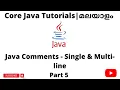 Java Comments Java for Selenium Selenium web Automation Core Java for beginners Malayalam