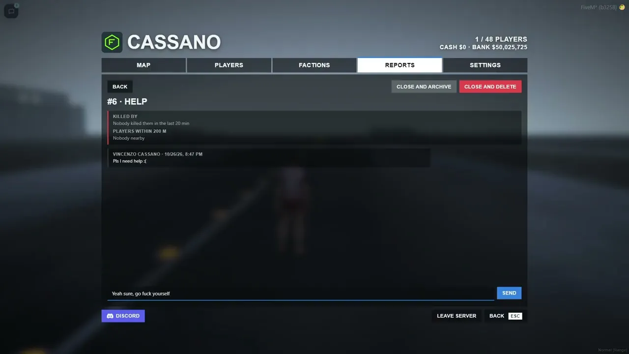 Pause menu
