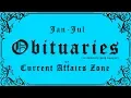 OBITUARIES JAN-JULY FOR ALL EXAMS CURRENT AFFAIRS ZONE