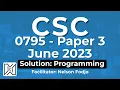 Cameroon GCE AL Computer Science Paper 3 - June 2023 Part 1 Programming Diamond Star with C
