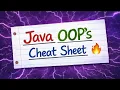 JAVA - OOP s Concepts Cheat Sheet for Quick Reference