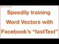 Training Word Vectors with Facebook s fastText