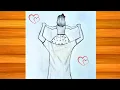 Easy way to draw father and daughter father s Day special drawing father and daughter drawing