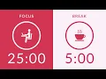 Pomodoro Timer with Red Noise 2-Hour Study with Me for Deep Focus AD