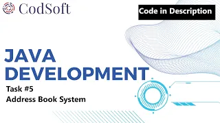 Address Book System CodSoft Task 5 Java Programming Internship Code in Description
