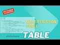 Create Multiplication Table Using For Loop Python Programing Print Multiplication Table