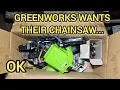 Greenworks chainsaw teardown What s inside Warranty saw disassembled for science Commercial 82CS34