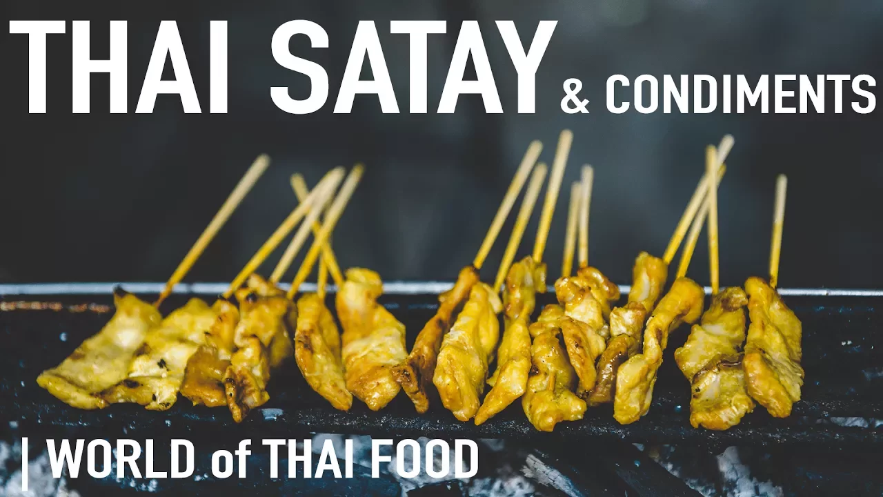 How To Make Thai Chicken Satay with Sauce & Pickle   Authentic Thai Food   Family Recipe #3