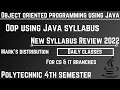 Object Oriented Programming Using Java Syllabus CS IT Branches polytechnic 4th semester