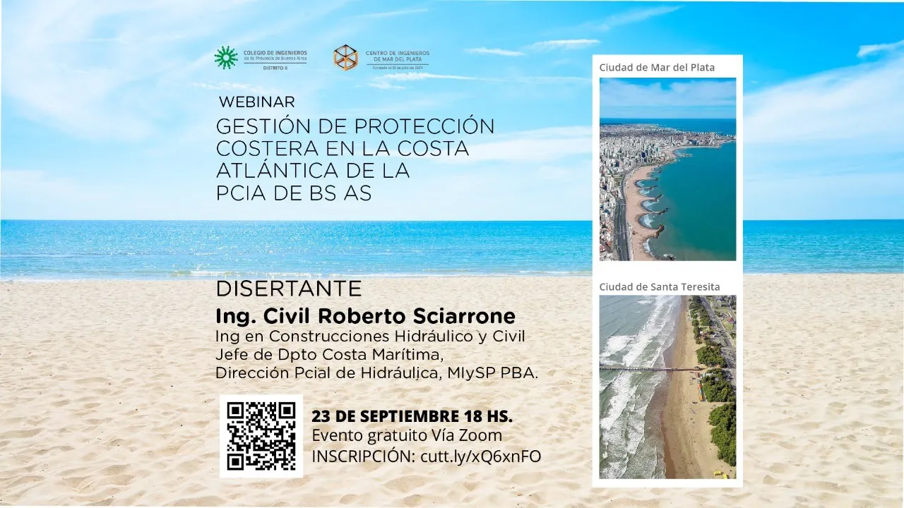 Webinar "Gestión de Protección Costera en la Costa Atlántica de la Pcia de Bs As"