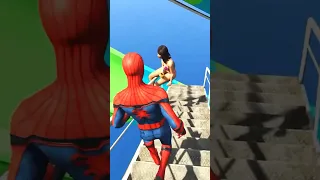 وقعت البنات من فوق السلم في لعبة GTA للموبايل مود سبايدر مان هتموت من الضحك 