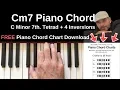 Cm7 Piano Chord C Minor 7th Inversions Tutorial FREE Chord Chart