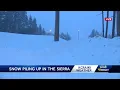 Northern California storm coverage View of highway blocked by snow Updates at 7 a m March 14