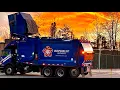 Republic Services FL Packing out on Post Xmas overflowing Apartment dumpsters at sunset