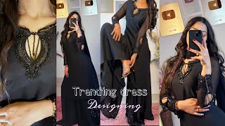 party wear dress designing ✨ Lace work/ Hand work /embroidery/glitter work/ cutting and stitching