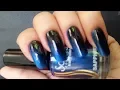 How to create Ombre Nails at home GRADIENT OMBRE NAIL ART NAVY BLUE BLACK
