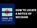 How to Locate a Notice of Decision in Application for Benefits Eligibility - Legal Aid Chicago