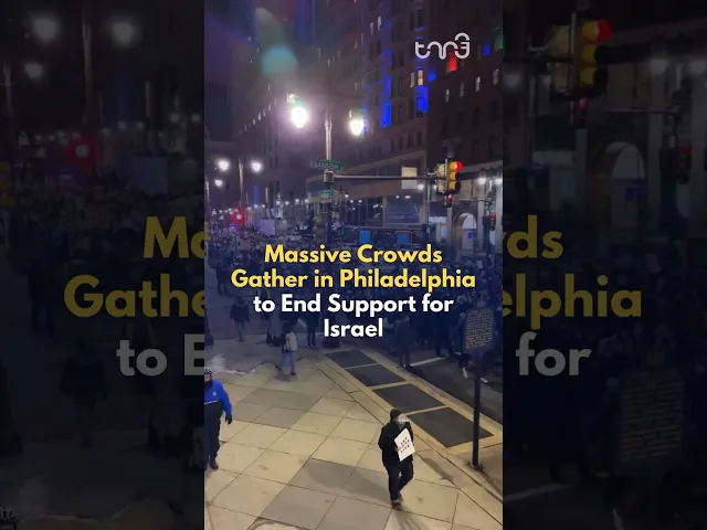 ⁣Protesters in Philadelphia gathered against violence in Gaza, calling for an end to US aid to Israel