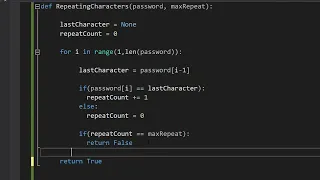 Checking for Repeating Characters in a Password Using Python - Simple Validation