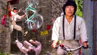 jackie chan defeats mobsters with his fists u0026 a bicycle project a clip