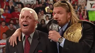 wwe raw 2005 triple h interferes jr randy orton saves stacy keibler