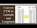Convert UTM to Latitude and Longitude Coordinates conversion
