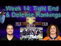 Tight End and Defense Rankings - NFL Fantasy Football Week 14 15 TEs and Defenses broken into tiers